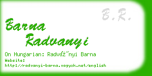 barna radvanyi business card